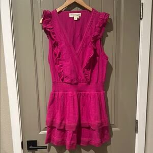 SALTWATER LUXE Ruffle Mini Dress Sz L
